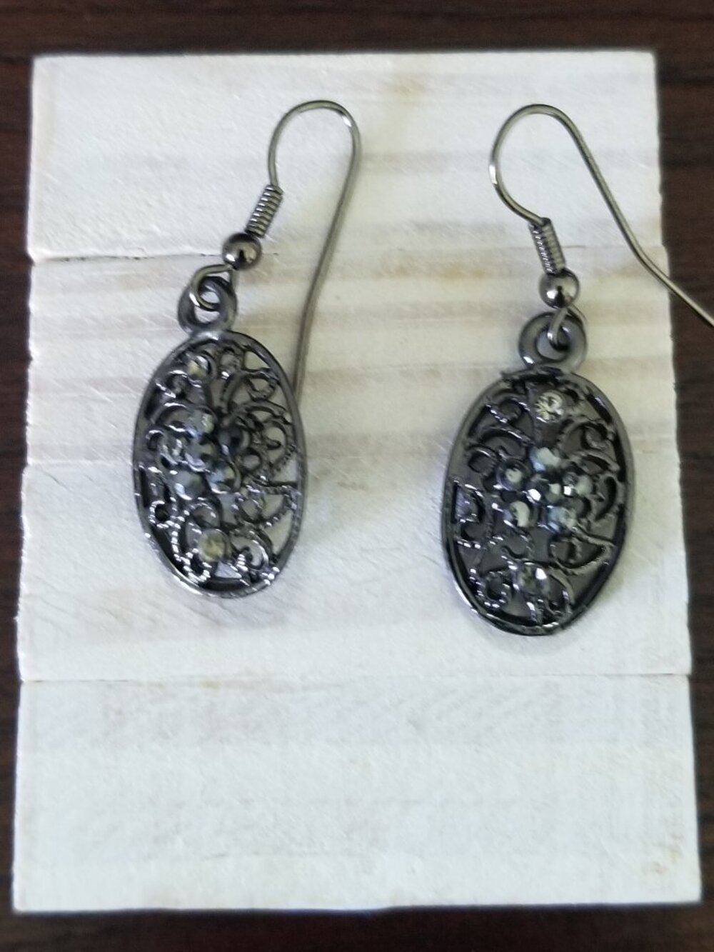 Premier Designs Jewelry Center Stage Earrings Hematite Plated Fishhook